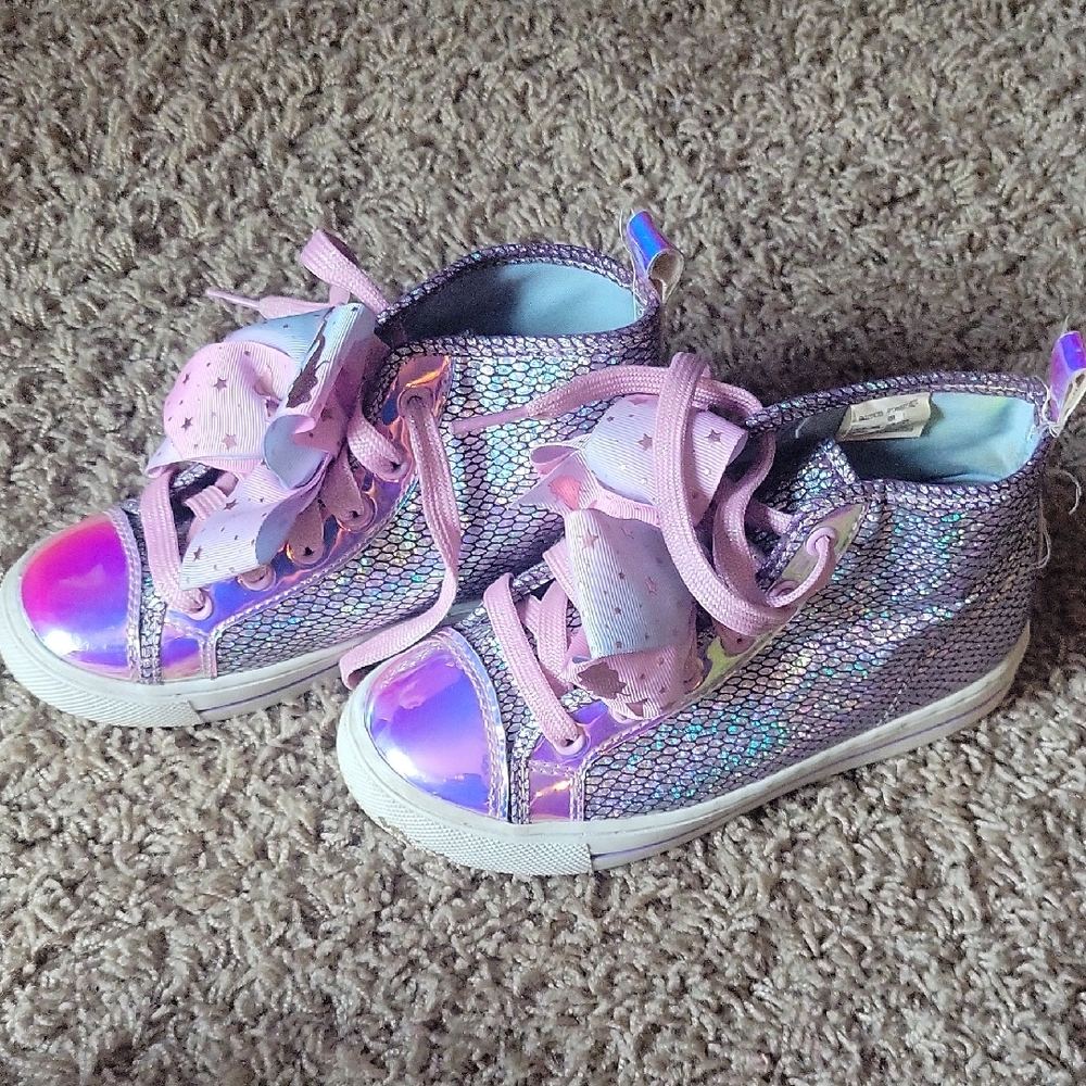 JoJo Siwa Mermaid hi-top sneakers with bow and laces sz1